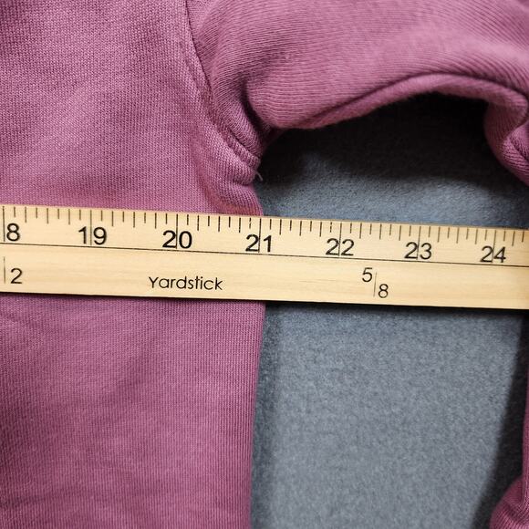 Girlfriend Collective Womens Top Medium Pink 1/2 Zip Pullover Cropped Sweatshirt - Picture 4 of 9